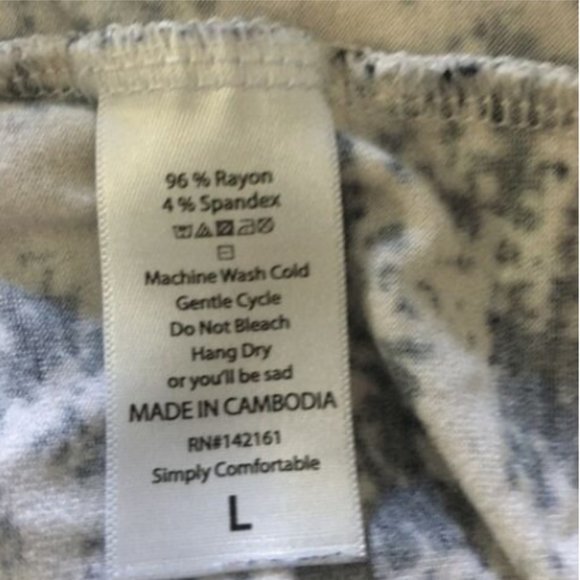 LulaRoe Irma Tee Tunic Shirt Large Black & White - Picture 7 of 7